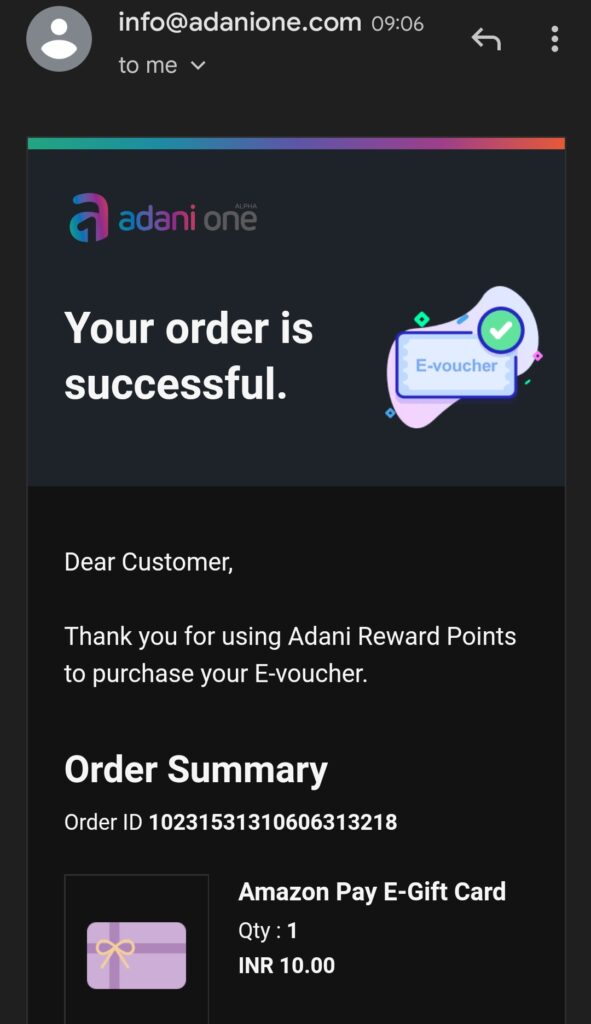 Adani One Free Reward Points